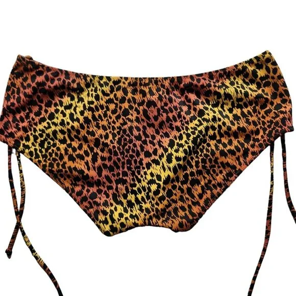Victoria Secret Women’s Colorful Animal Print Bikini Swim Bottom SZ Medium - Picture 3 of 5